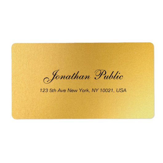 Elegant Script Professioneel Goud Sjabloon Verzend Etiket (Voorkant)