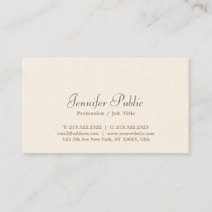 Elegant Script Professionele Luxe Signature Cream Visitekaartje