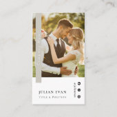 Elegant Script Profiel Foto Sage Groen Visitekaartje (Voorkant)