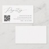 Elegant Script QR Code Bruiloftsgeschenkregister Informatiekaartje (Voorkant / Achterkant)