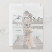 Elegant Script QR Code Foto Bruiloft Kaart (Voorkant)