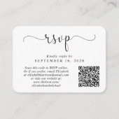 Elegant Script QR Code Foto Bruiloft RSVP Informatiekaartje (Voorkant)