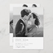 Elegant script QR-code Foto budget bruiloft Kaart (Voorkant / Achterkant)