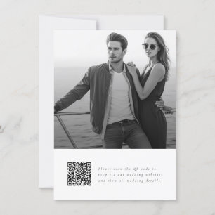 Elegant script QR-code Foto budget bruiloft Kaart