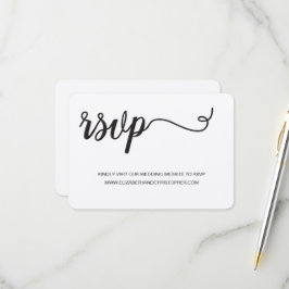 Elegant Script QR code generator trouwwebsite RSVP Kaartje