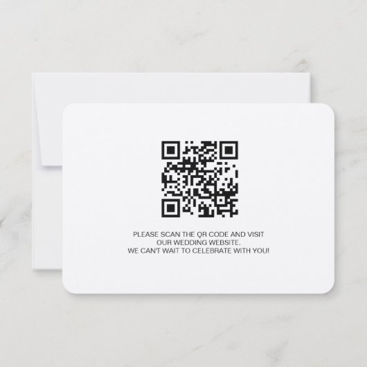 Elegant Script QR code generator trouwwebsite RSVP Kaartje (Achterkant)