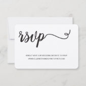 Elegant Script QR code generator trouwwebsite RSVP Kaartje (Voorkant)