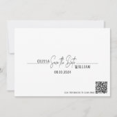 Elegant script QR-code Sla de datum op Save The Date (Voorkant)