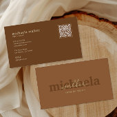 Elegant Script QR Code & Social Media Visitekaartje