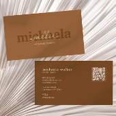 Elegant Script QR Code & Social Media Visitekaartje