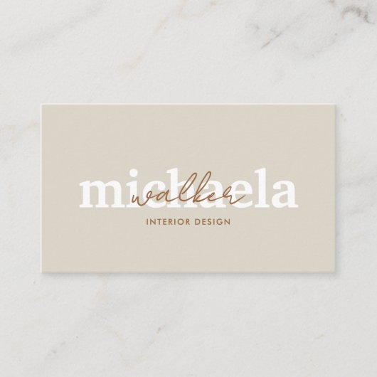 Elegant Script QR Code & Social Media Visitekaartje (Voorkant)