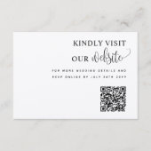 Elegant script QR Code Trouwwebsite Kraft Informatiekaartje (Voorkant)