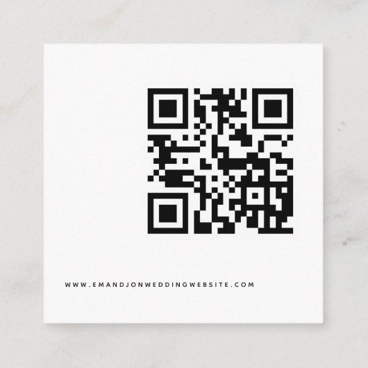 Elegant Script QR Code Weddenschap RSVP Informatiekaartje (Achterkant)