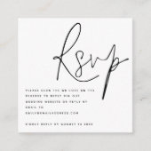 Elegant Script QR Code Weddenschap RSVP Informatiekaartje (Voorkant)