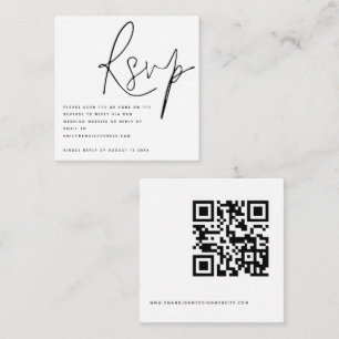 Elegant Script QR Code Weddenschap RSVP Informatiekaartje