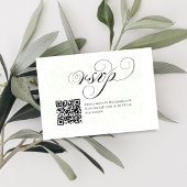 Elegant Script QR Code Wedding RSVP Response Kaartje