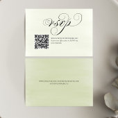 Elegant Script QR Code Wedding RSVP Response Kaartje