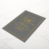 Elegant Script Rand Hart Bruiloft Feest Folie Uitnodiging (Gedraaid)