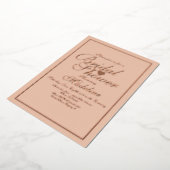 Elegant Script Rand Hart Bruiloft Feest Folie Uitnodiging (Gedraaid)