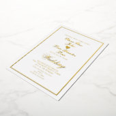 Elegant Script Rand Hart Trouw Uitnodiging Gedrukt (Gedraaid)