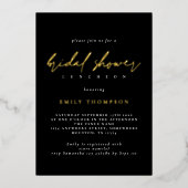 Elegant Script Real Gold Foil Black Vrijgezellenfe Folie Uitnodiging (Voorkant)