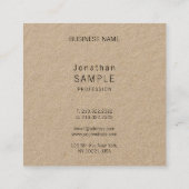 Elegant Script Real Kraft Paper Kunstmatige Unieke Vierkante Visitekaartje (Achterkant)