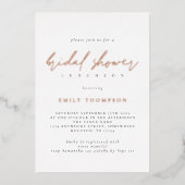 Elegant Script Real Roos Gold Foil Vrijgezellenfee Folie Uitnodiging (Voorkant)