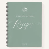 Elegant script recept voor aangepaste naam notitieboek (Voorkant)