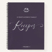 Elegant script recept voor aangepaste naam notitieboek (Voorkant)