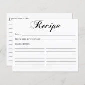 Elegant Script Recipe Kaart (Voorkant / Achterkant)