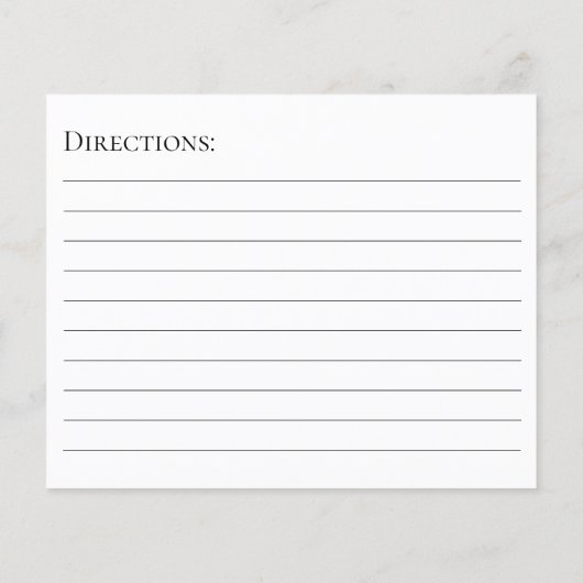 Elegant Script Recipe Kaart (Achterkant)