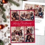 Elegant Script Red 5 Fotocollage Kerstmis Feestdagenkaart<br><div class="desc">Eenvoudige moderne elegante kalligrafie rood 5 foto collage vrolijk kerstscript vakantie Kaart. LET OP, DEZE KAARTEN VAN 6, 5" X 8, 75" GROOTTE ZIJN GROTER DAN GEMIDDELD, VANWEGE DE GROTERE KAART GROOTTE, IS HET BIJNA ZEKER DAT DE VERZENDKOSTEN HOGER ZULLEN ZIJN. ALS U DE VOORKEUR GEEFT AAN DE STANDAARD 5X7...</div>