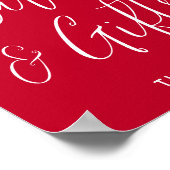 Elegant Script Red Afstuderen Kaarten en cadeaus Poster (Hoek)
