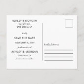 Elegant Script Red Heart we opslaan datum Aankondigingskaart (Achterkant)