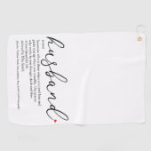 Elegant Script Red Love Heart Husband Definition  Golfhanddoek (Horizontaal)