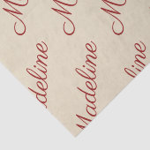 Elegant Script Red Name Tan Tissuepapier (Detail)
