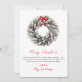 Elegant Script Red Plaid Non Photo Christmas Feestdagenkaart (Voorkant)