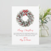 Elegant Script Red Plaid Non Photo Christmas Feestdagenkaart (Staand voorkant)