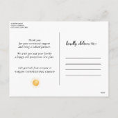 Elegant Script Red Poinsettia Floral Chic Business Feestdagenkaart (Achterkant)