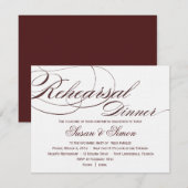 Elegant Script Rehearsal Dinner Invitation 4F1819 Kaart (Voorkant / Achterkant)