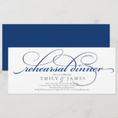 Elegant Script Rehearsal Dinner Invitation Kaart (Voorkant / Achterkant)