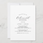 Elegant Script Rehearsal Dinner Invitation Kaart (Voorkant)