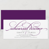 Elegant Script Rehearsal Dinner Invitation Kaart (Voorkant / Achterkant)