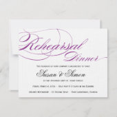 Elegant Script Rehearsal Dinner Invitation Paars Kaart (Voorkant)