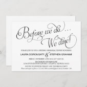 Elegant Script Rehearsal Dinner Invitation White Kaart (Voorkant / Achterkant)