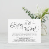 Elegant Script Rehearsal Dinner Invitation White Kaart (Staand voorkant)