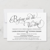 Elegant Script Rehearsal Dinner Invitation White Kaart (Voorkant)