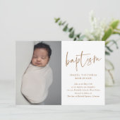 Elegant Script Religieuze Doop & Doopfeest Kaart (Staand voorkant)