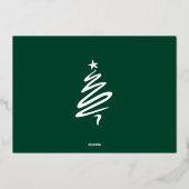 Elegant Script Rendier Kerstfamilie 3 Foto Folie Feestdagenkaart (Achterkant)