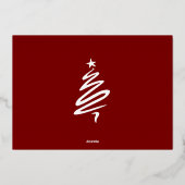 Elegant Script Rendier Kerstfamilie 3 Foto Folie Feestdagenkaart (Achterkant)